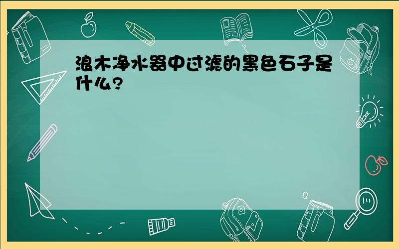 浪木净水器中过滤的黑色石子是什么?