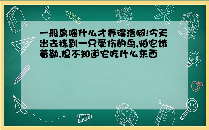 一般鸟喂什么才养得活啊!今天出去拣到一只受伤的鸟,怕它饿着勒,但不知道它吃什么东西