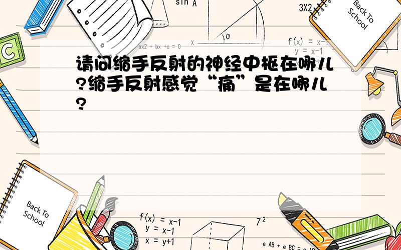 请问缩手反射的神经中枢在哪儿?缩手反射感觉“痛”是在哪儿?