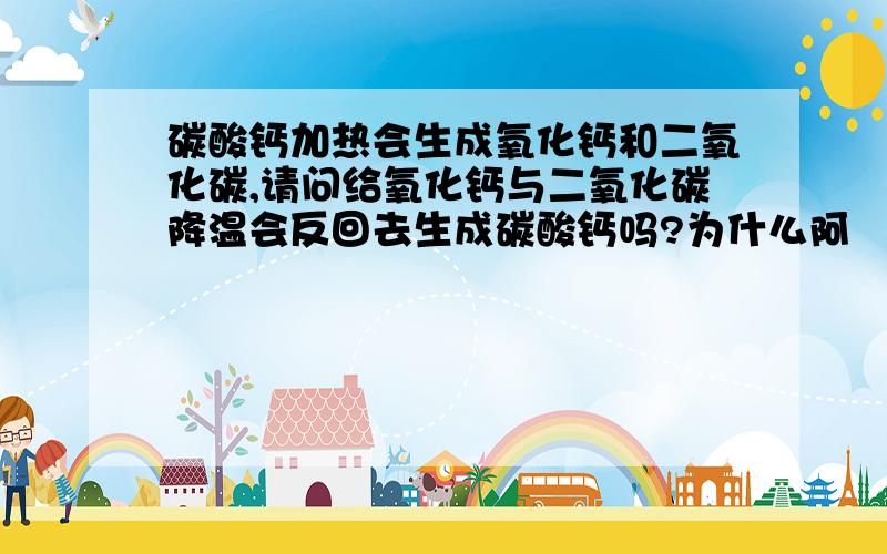 碳酸钙加热会生成氧化钙和二氧化碳,请问给氧化钙与二氧化碳降温会反回去生成碳酸钙吗?为什么阿