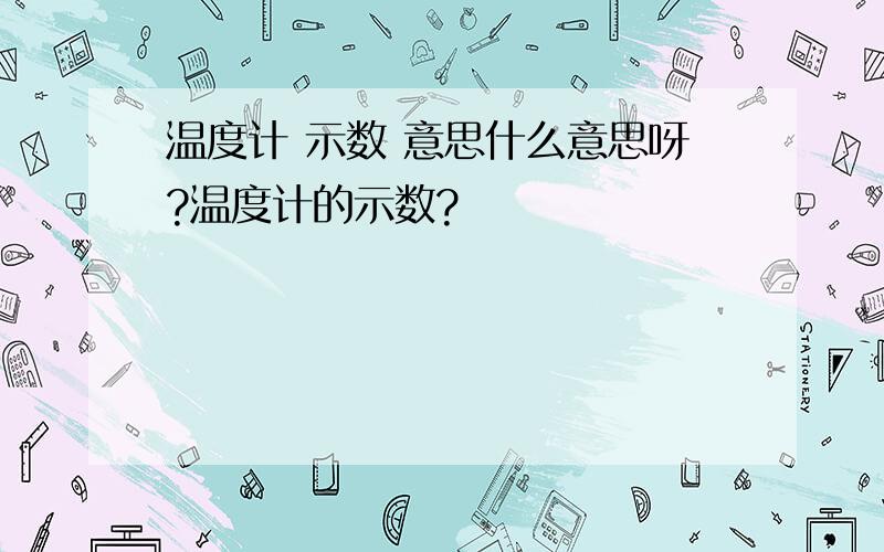 温度计 示数 意思什么意思呀?温度计的示数?