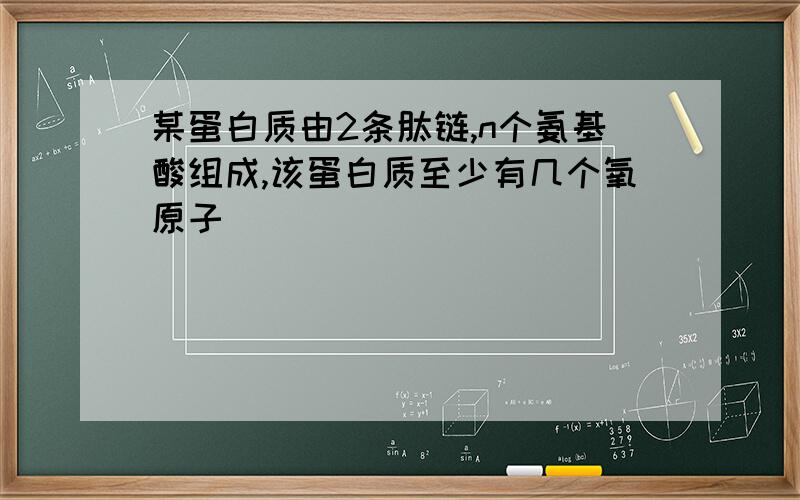 某蛋白质由2条肽链,n个氨基酸组成,该蛋白质至少有几个氧原子