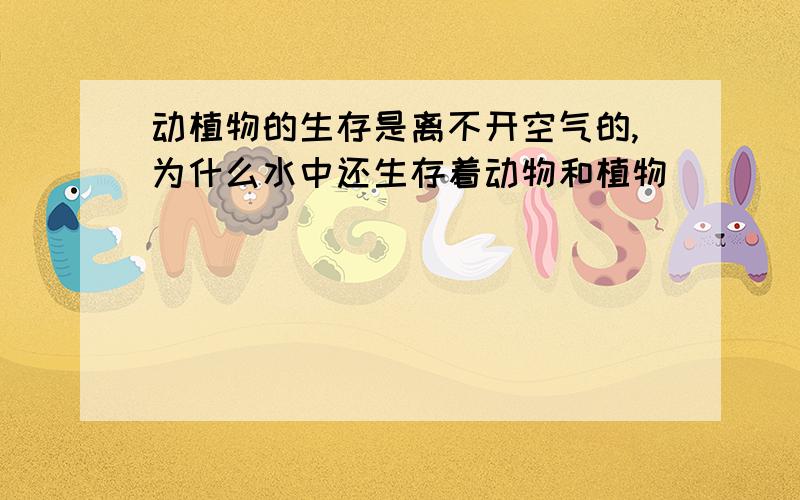 动植物的生存是离不开空气的,为什么水中还生存着动物和植物