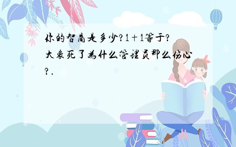 你的智商是多少?1+1等于?大象死了为什么管理员那么伤心?.