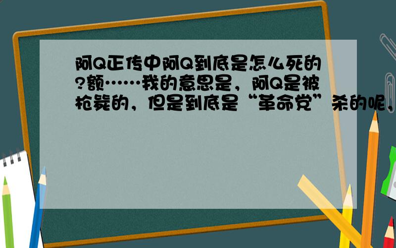 阿Q正传中阿Q到底是怎么死的?额……我的意思是，阿Q是被枪毙的，但是到底是“革命党”杀的呢，还是谁杀的？