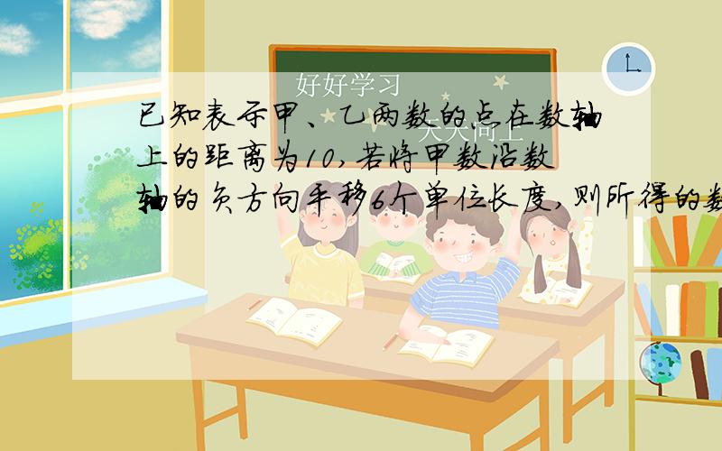 已知表示甲、乙两数的点在数轴上的距离为10,若将甲数沿数轴的负方向平移6个单位长度,则所得的数与乙数互为相反数.求甲、乙两数.这个问题可以有算是吗？我想要算式+解析的，