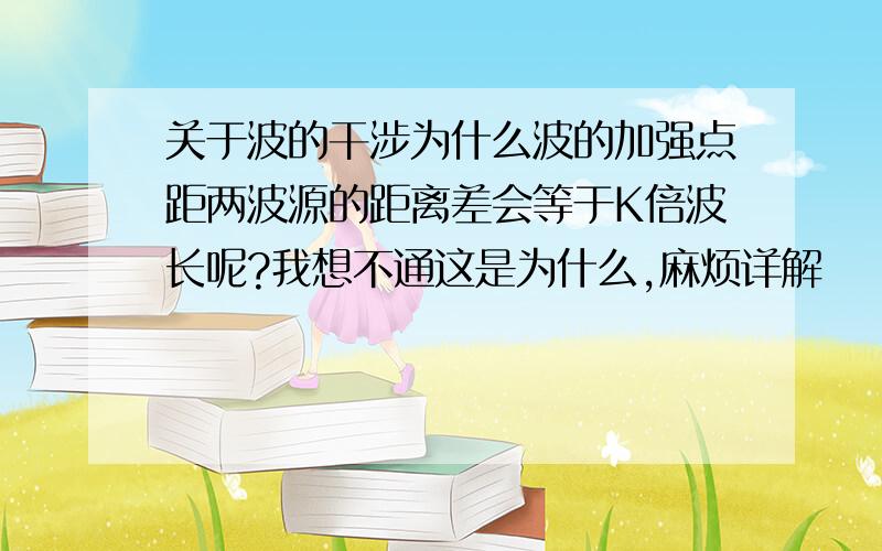 关于波的干涉为什么波的加强点距两波源的距离差会等于K倍波长呢?我想不通这是为什么,麻烦详解