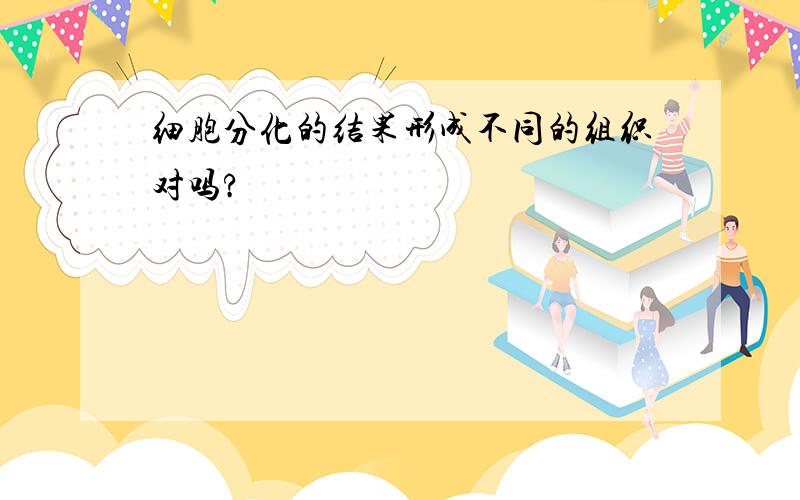 细胞分化的结果形成不同的组织对吗?