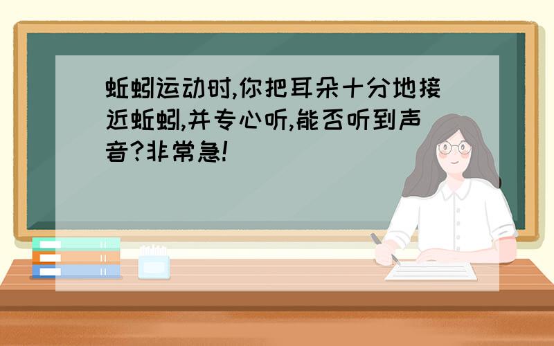 蚯蚓运动时,你把耳朵十分地接近蚯蚓,并专心听,能否听到声音?非常急!