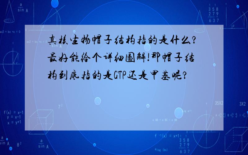 真核生物帽子结构指的是什么?最好能给个详细图解!那帽子结构到底指的是GTP还是甲基呢?