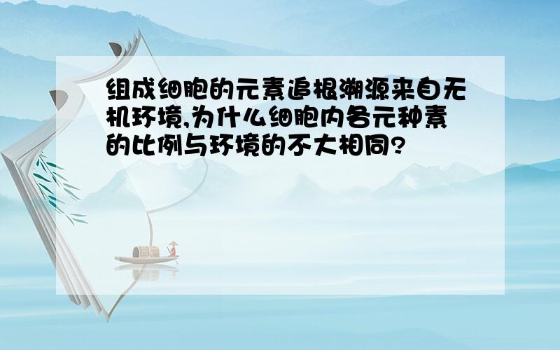 组成细胞的元素追根溯源来自无机环境,为什么细胞内各元种素的比例与环境的不大相同?