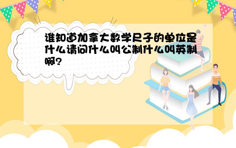 谁知道加拿大数学尺子的单位是什么请问什么叫公制什么叫英制啊?