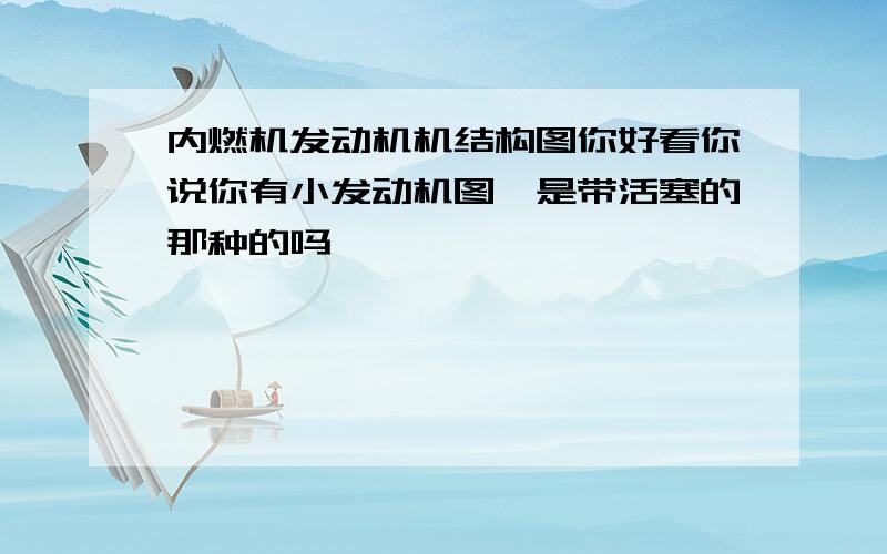 内燃机发动机机结构图你好看你说你有小发动机图,是带活塞的那种的吗