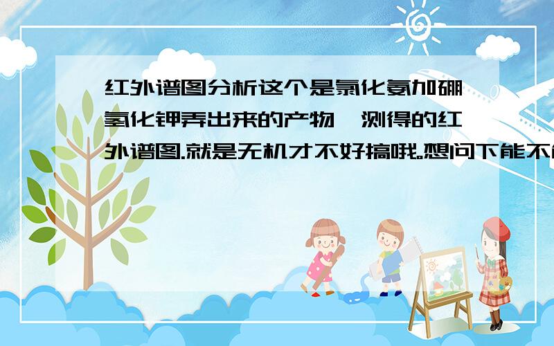 红外谱图分析这个是氯化氨加硼氢化钾弄出来的产物,测得的红外谱图.就是无机才不好搞哦。想问下能不能看出来有没有NH4BH4这个东西。