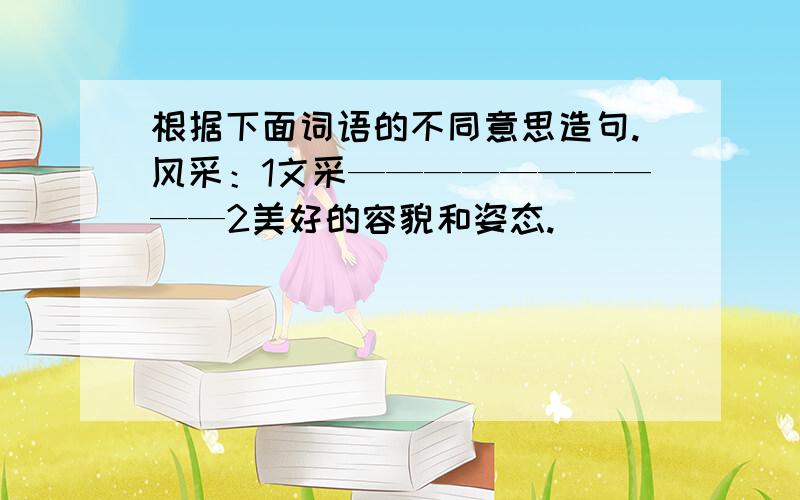 根据下面词语的不同意思造句.风采：1文采——————————2美好的容貌和姿态.