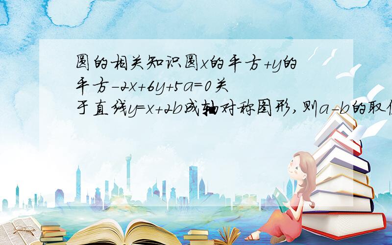 圆的相关知识圆x的平方+y的平方-2x+6y+5a=0关于直线y=x+2b成轴对称图形,则a-b的取值范围是?