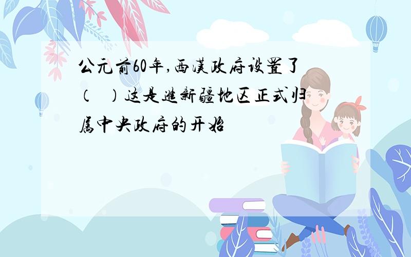 公元前60年,西汉政府设置了（  ）这是进新疆地区正式归属中央政府的开始