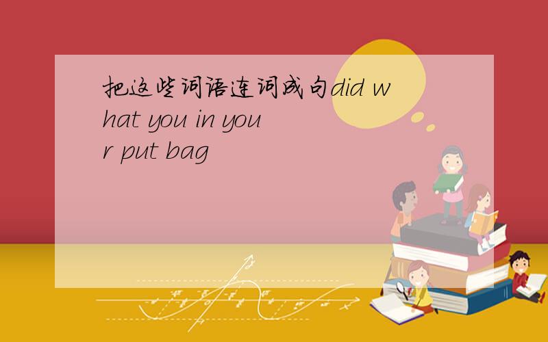 把这些词语连词成句did what you in your put bag