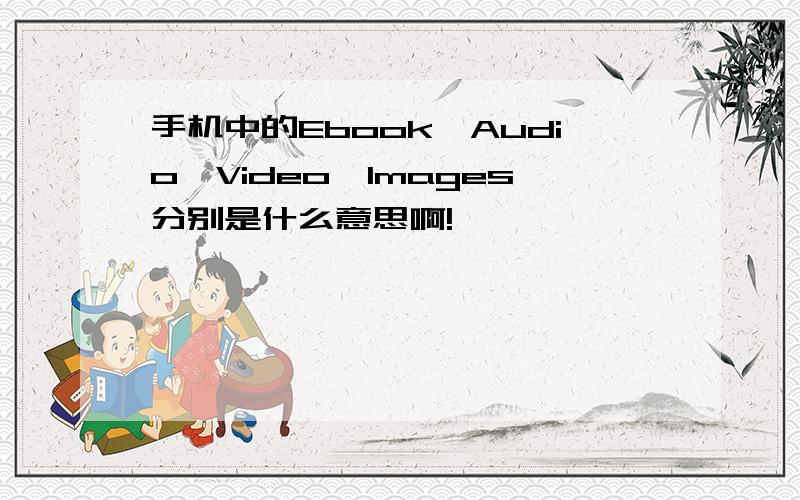 手机中的Ebook、Audio、Video、Images分别是什么意思啊!