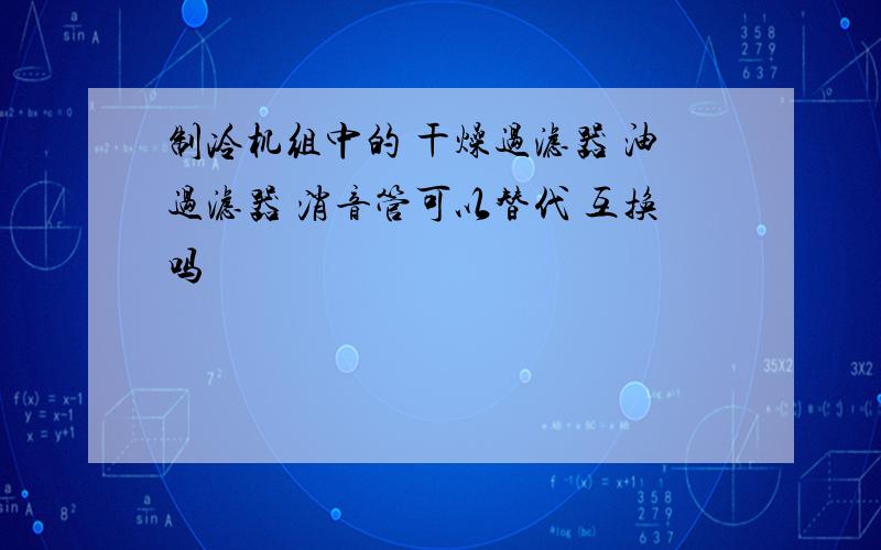 制冷机组中的 干燥过滤器 油过滤器 消音管可以替代 互换吗