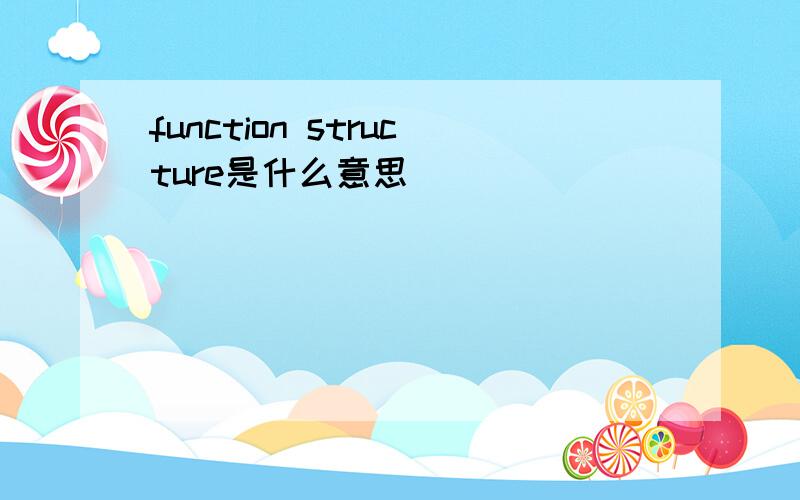 function structure是什么意思