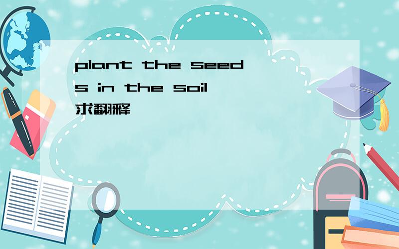 plant the seeds in the soil 求翻释