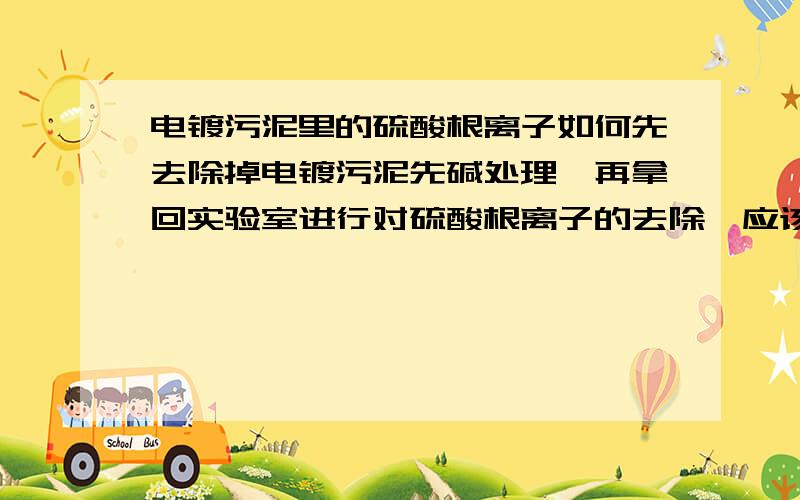 电镀污泥里的硫酸根离子如何先去除掉电镀污泥先碱处理,再拿回实验室进行对硫酸根离子的去除,应该怎么做比较好