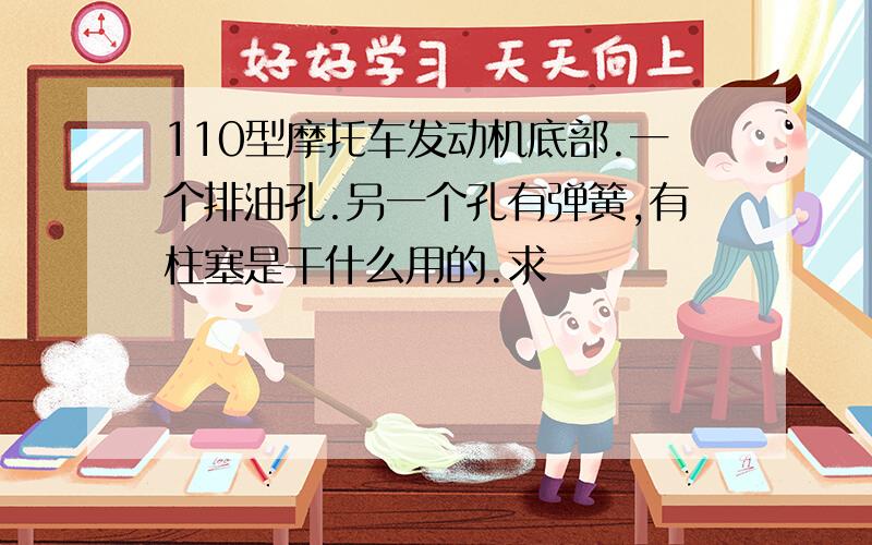 110型摩托车发动机底部.一个排油孔.另一个孔有弹簧,有柱塞是干什么用的.求