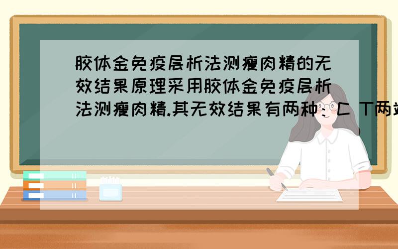 胶体金免疫层析法测瘦肉精的无效结果原理采用胶体金免疫层析法测瘦肉精.其无效结果有两种：C T两端均无红线 或者是 仅T端有红线 而C端没有红线.造成这两种结果的原因是什么