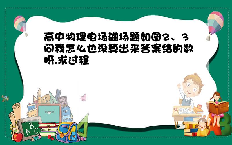 高中物理电场磁场题如图2、3问我怎么也没算出来答案给的数呀.求过程