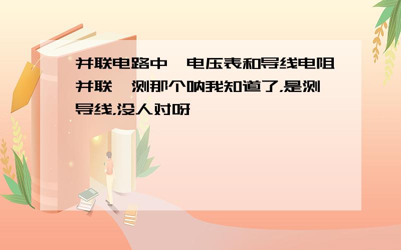 并联电路中,电压表和导线电阻并联,测那个呐我知道了，是测导线，没人对呀