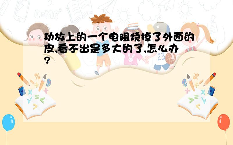 功放上的一个电阻烧掉了外面的皮,看不出是多大的了,怎么办?