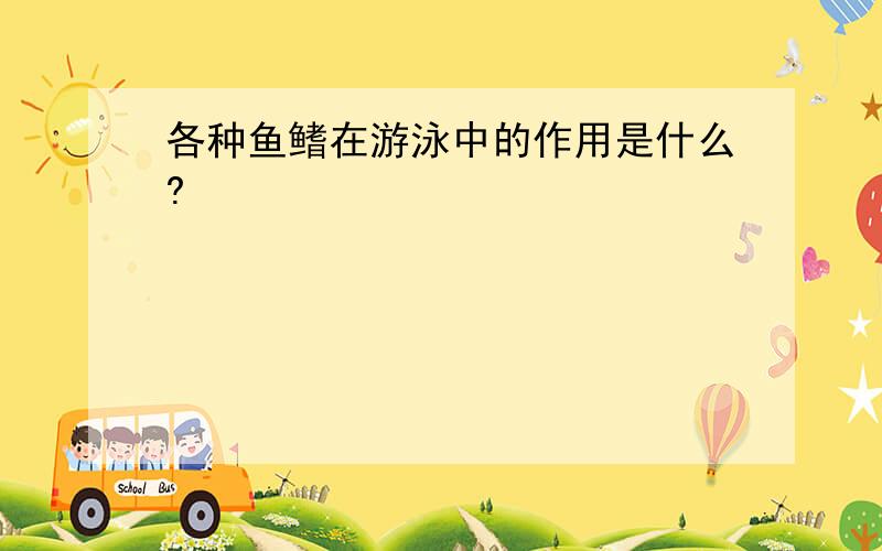 各种鱼鳍在游泳中的作用是什么?