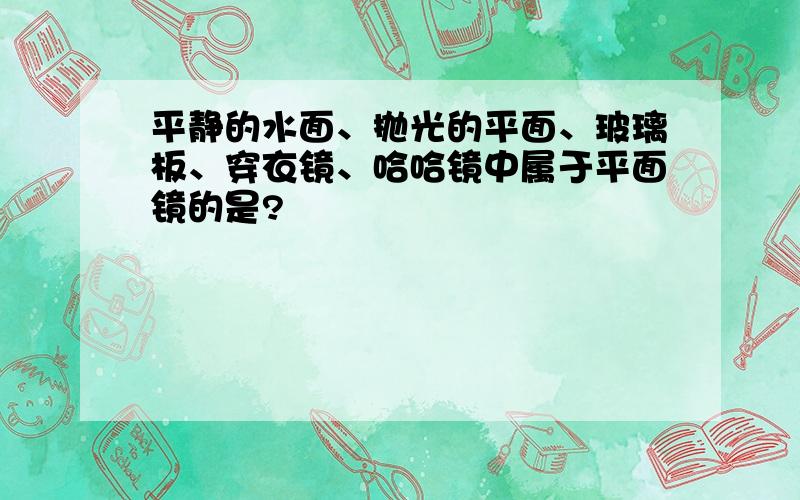 平静的水面、抛光的平面、玻璃板、穿衣镜、哈哈镜中属于平面镜的是?