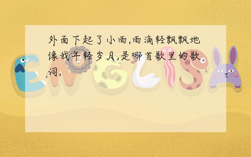 外面下起了小雨,雨滴轻飘飘地像我年轻岁月,是哪首歌里的歌词,