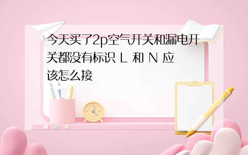 今天买了2p空气开关和漏电开关都没有标识 L 和 N 应该怎么接