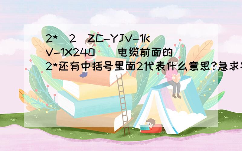 2*[2(ZC-YJV-1KV-1X240)]电缆前面的2*还有中括号里面2代表什么意思?急求答案,谢谢各位大神了