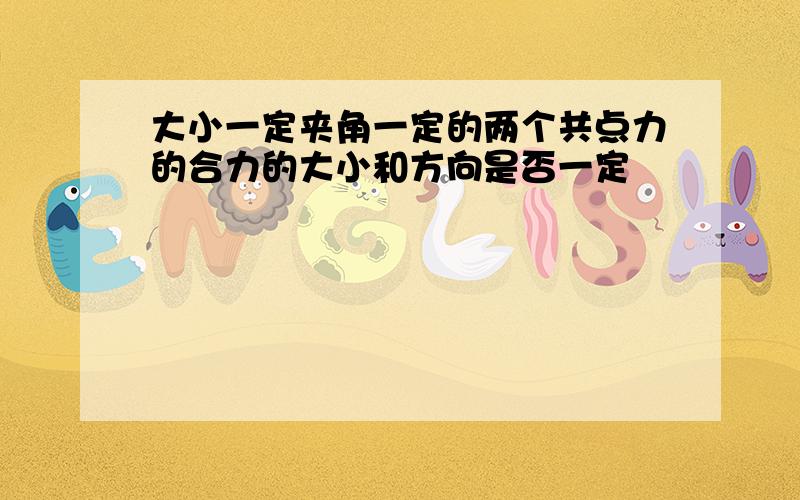 大小一定夹角一定的两个共点力的合力的大小和方向是否一定