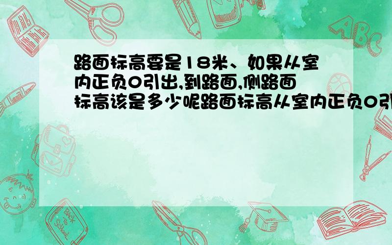 路面标高要是18米、如果从室内正负0引出,到路面,侧路面标高该是多少呢路面标高从室内正负0引出,该如何计算控制呢