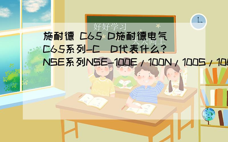 施耐德 C65 D施耐德电气C65系列-C\D代表什么？NSE系列NSE-100E/100N/100S/100H代表什么