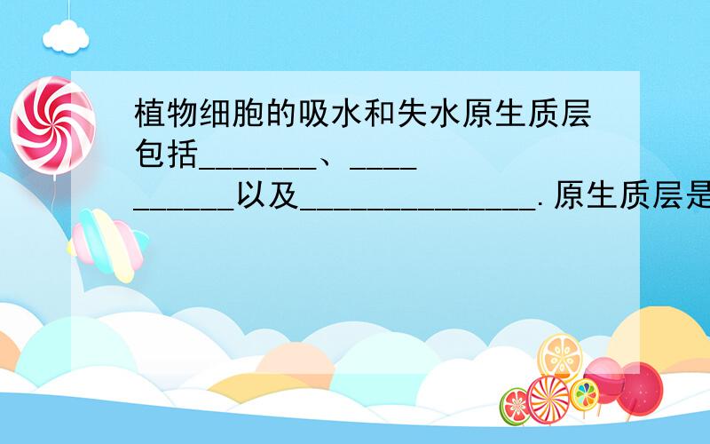 植物细胞的吸水和失水原生质层包括_______、__________以及______________.原生质层是________膜.细胞壁是_____性,死亡细胞的原生质层是_______性.细胞液指____________-内的液体.1质壁分离：内因 ：细胞