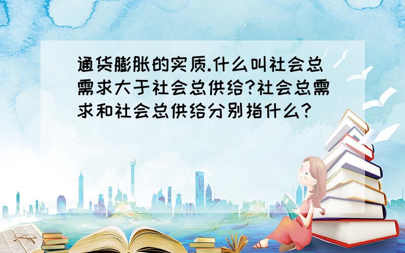 通货膨胀的实质.什么叫社会总需求大于社会总供给?社会总需求和社会总供给分别指什么?