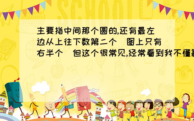 主要指中间那个圆的,还有最左边从上往下数第二个（图上只有右半个）但这个很常见,经常看到我不懂篆文,所以求教大家