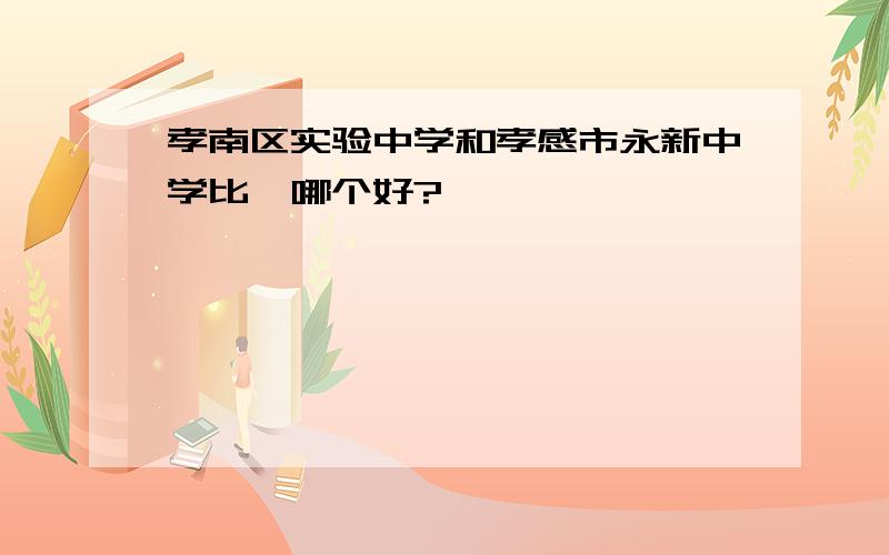 孝南区实验中学和孝感市永新中学比,哪个好?