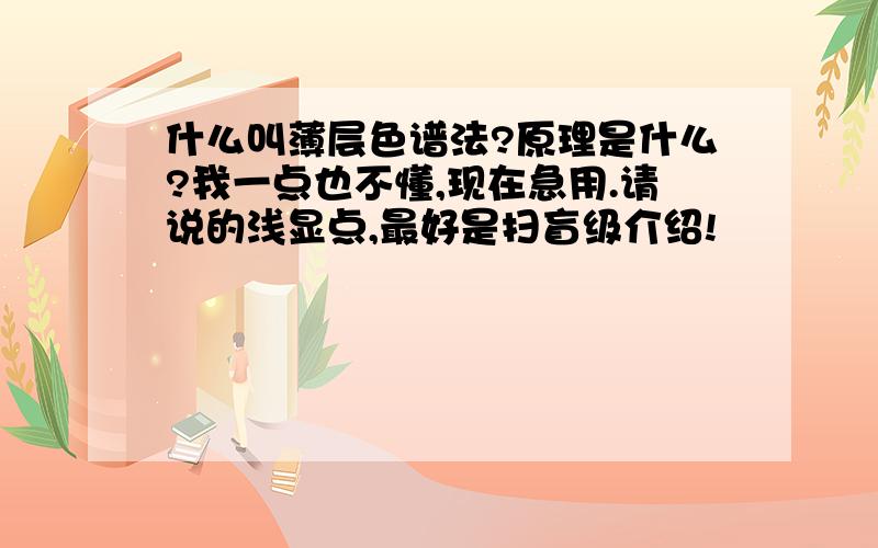 什么叫薄层色谱法?原理是什么?我一点也不懂,现在急用.请说的浅显点,最好是扫盲级介绍!