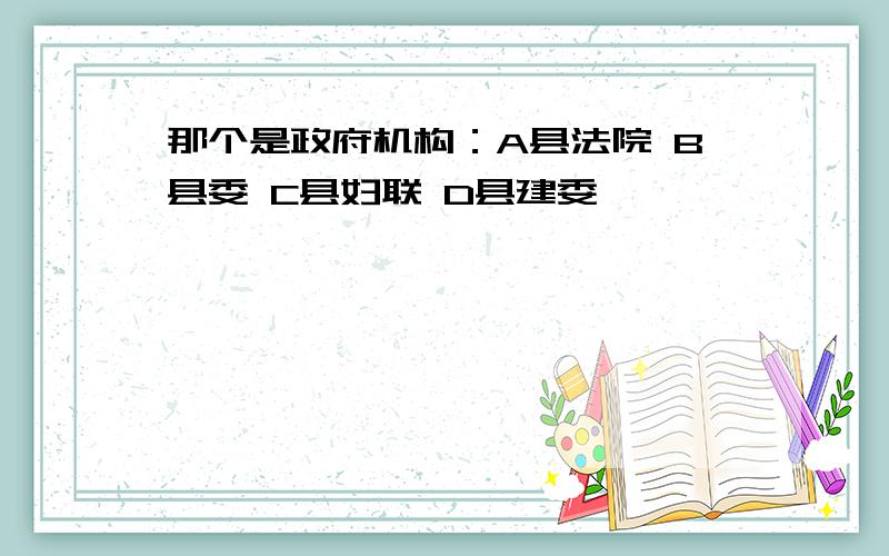 那个是政府机构：A县法院 B县委 C县妇联 D县建委