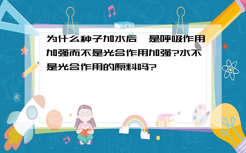 为什么种子加水后,是呼吸作用加强而不是光合作用加强?水不是光合作用的原料吗?