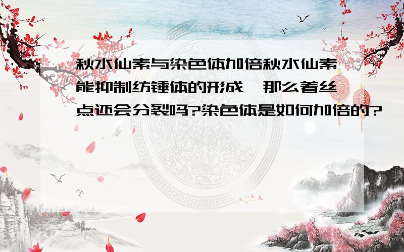 秋水仙素与染色体加倍秋水仙素能抑制纺锤体的形成,那么着丝点还会分裂吗?染色体是如何加倍的?