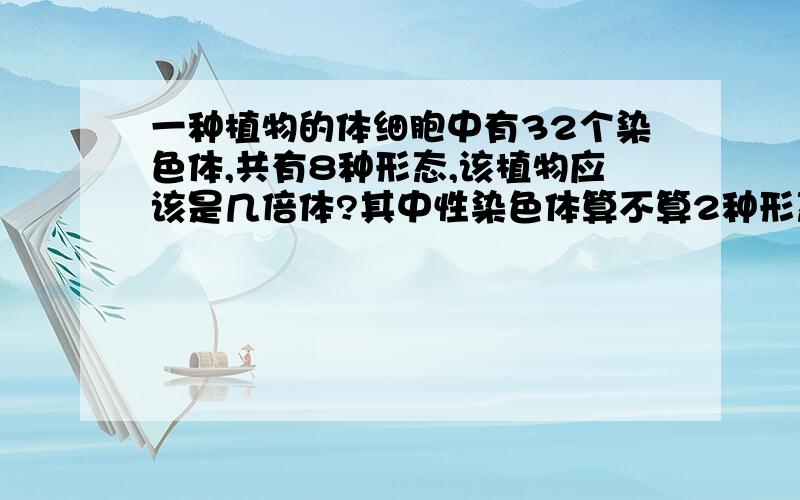 一种植物的体细胞中有32个染色体,共有8种形态,该植物应该是几倍体?其中性染色体算不算2种形态