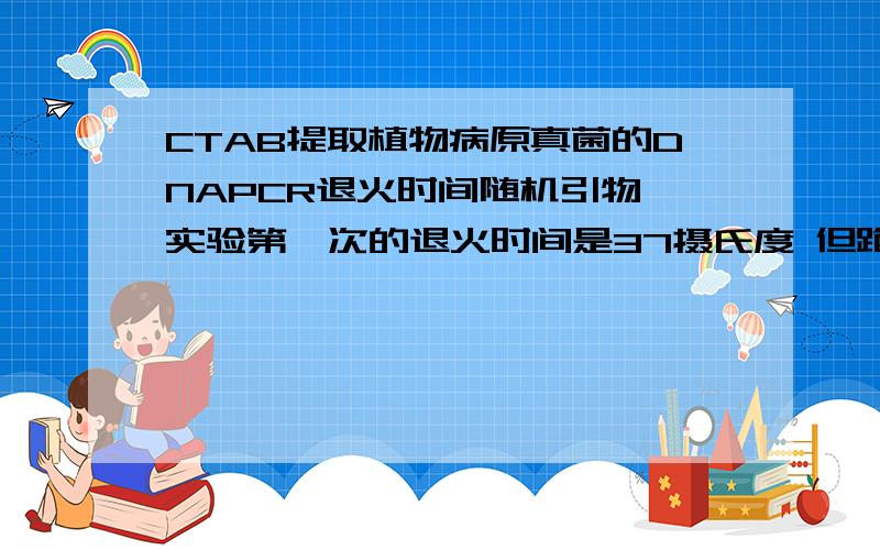 CTAB提取植物病原真菌的DNAPCR退火时间随机引物 实验第一次的退火时间是37摄氏度 但跑胶结果什么都没有看到